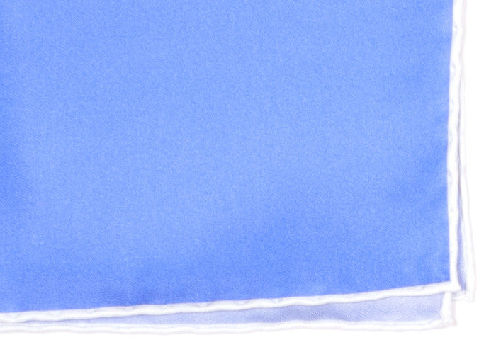 Silk Contrast Edge Pocket Square - Lavender and White
