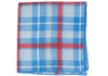 Plaid Silk Pocket Square - Blue and Red
