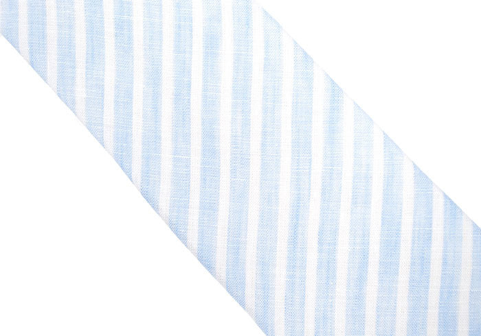 Linen Tie - Light Blue Stripe
